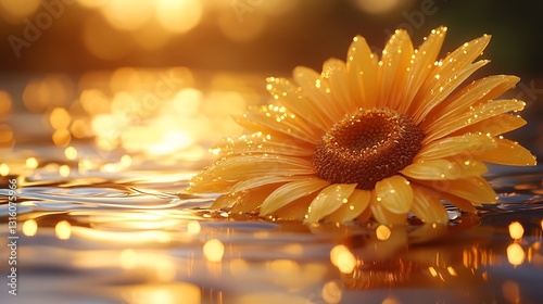 Wallpaper Mural Golden sunflower oil with a glossy reflective sheen under soft lighting Torontodigital.ca