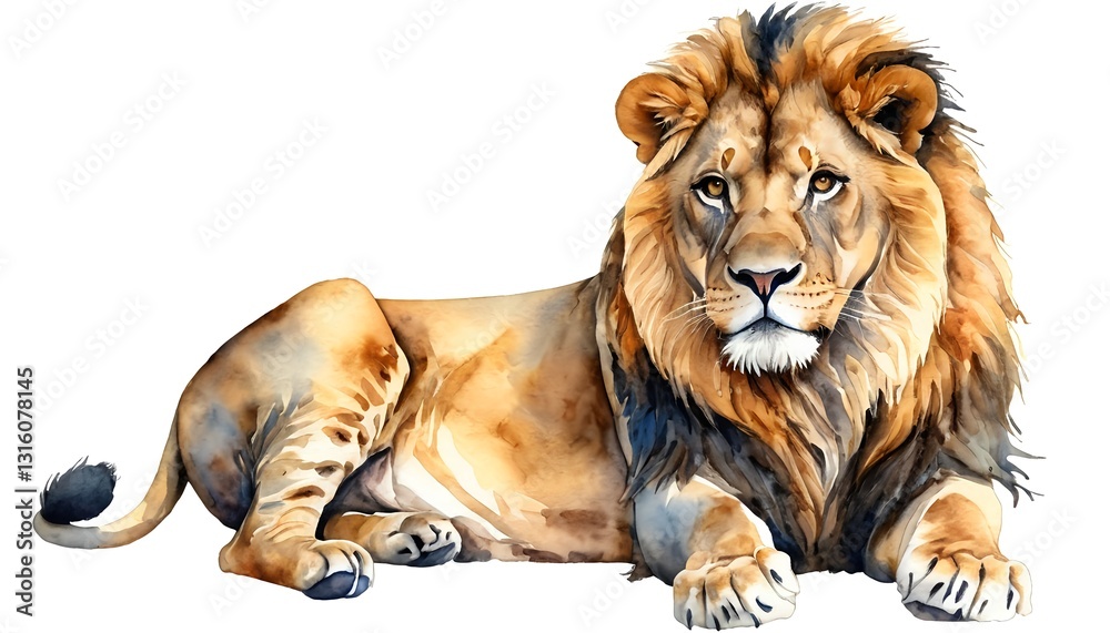 Obraz premium Majestic Male Lion Resting