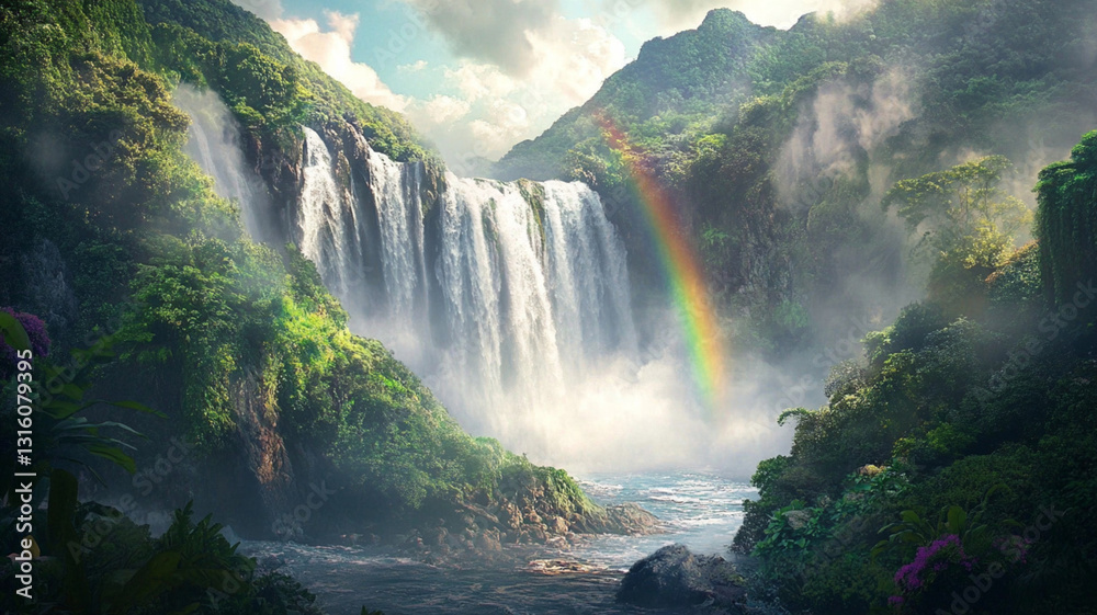 Fototapeta premium waterfall in the mountains