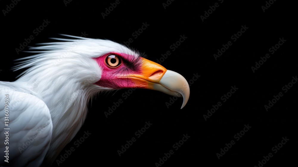 Obraz premium Majestic White Headed Vulture Portrait Intense Gaze Cinematic Wildlife Photography