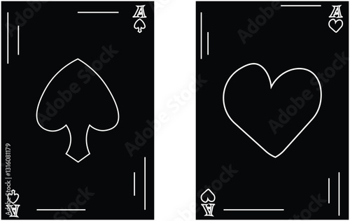 The Illustration of double pair ace of spade and love.