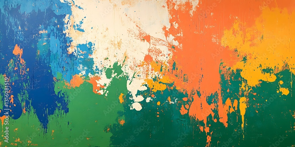 Fototapeta premium Abstract colorful paint splatter art