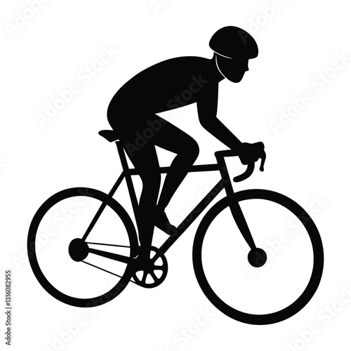 Silhouette of a Person Cycling on a Fixed Gear Bike in Urban Setting