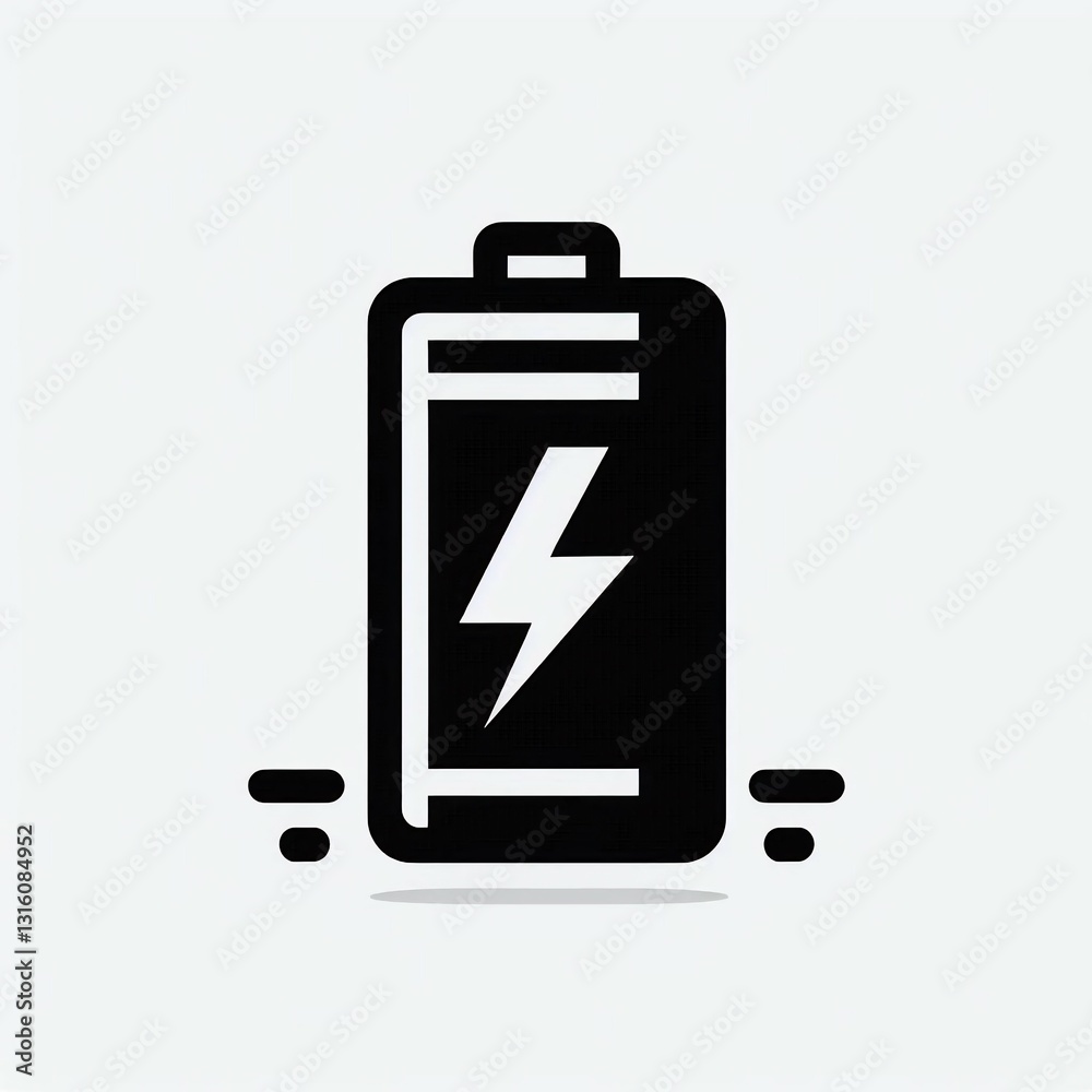 Charged Battery Icon with Lightning Bolt Charged Battery Icon with Lightning Bolt