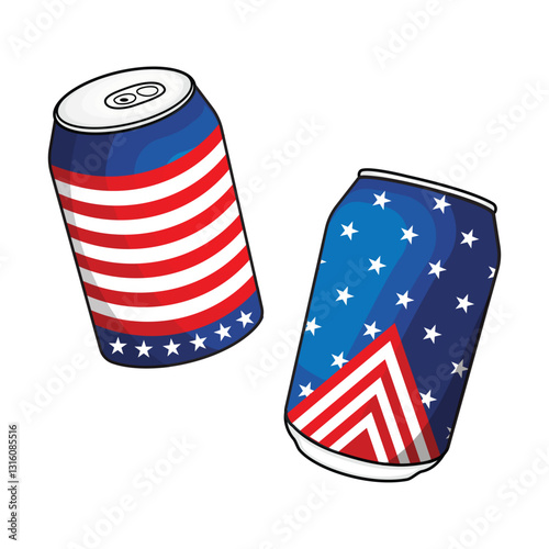 America flag soda can vector
