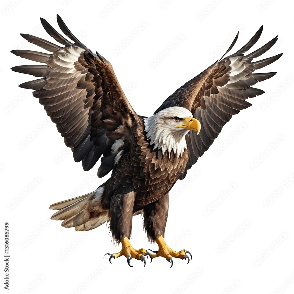 Obraz premium Majestic Bald Eagle with Wings Spread