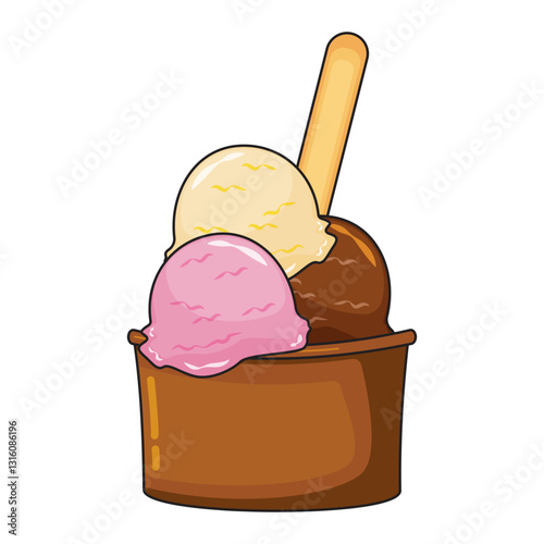 Ice cream cup vector