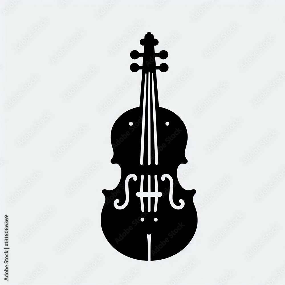 Fototapeta premium Violin Silhouette Classic String Instrument Icon