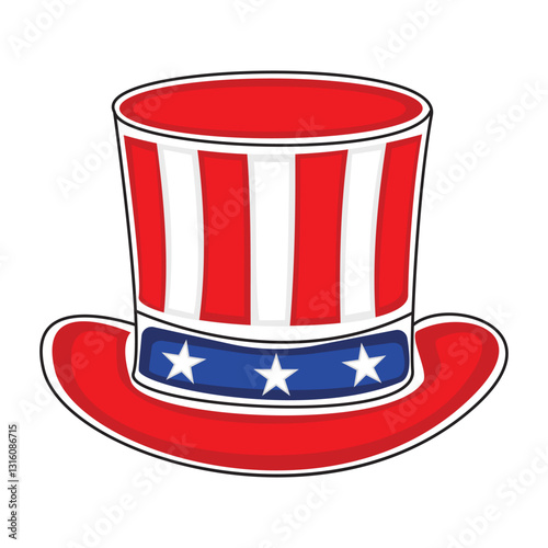 USA flag hat for carnaval vector