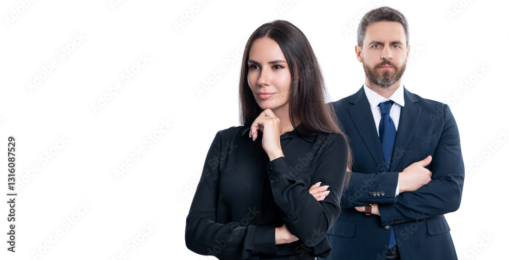 Advertising for businesspeople success. Financial successful deal. businesspeople in suit. Business success isolated on white. Successful partnership. Business team success. copy space Advertising for businesspeople success. Financial successful deal. businesspeople in suit. Business success isolated on white. Successful partnership. Business team success. copy space