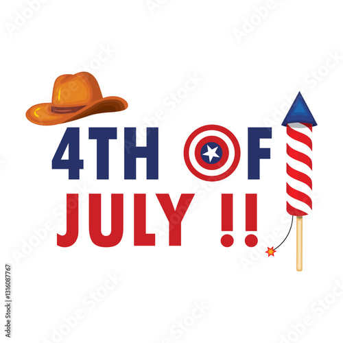 4th of july typography vector