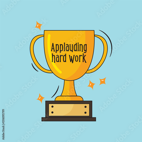 Applauding hard work thropy vector