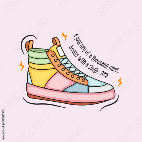 Cool shoe vector with quote