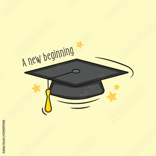 Graduation hat cartoon vector