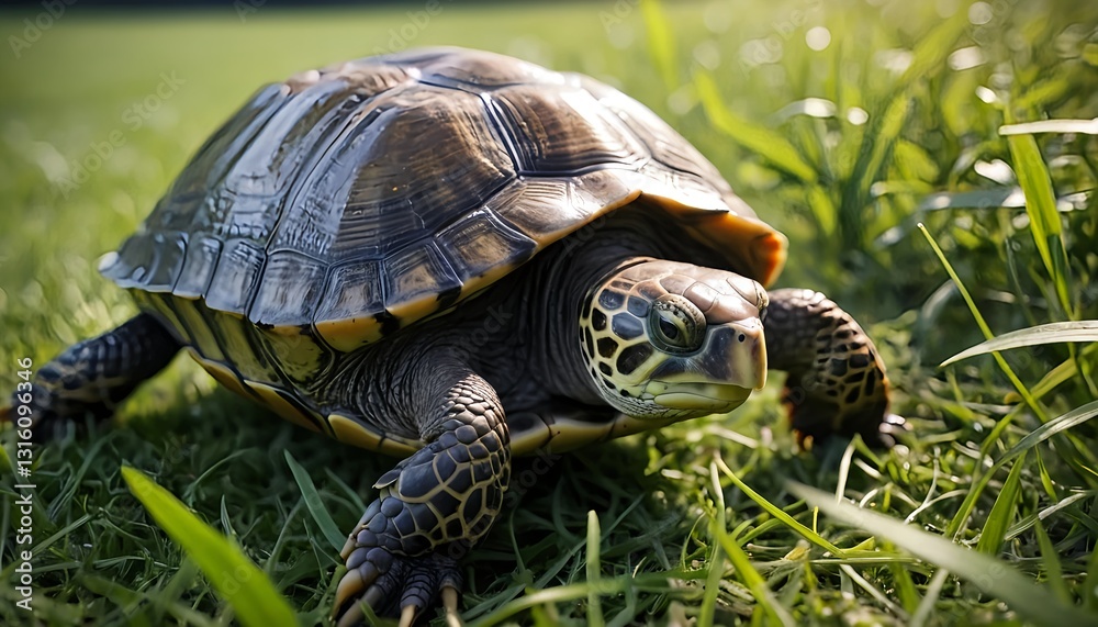 Naklejka premium Turtle in Grass