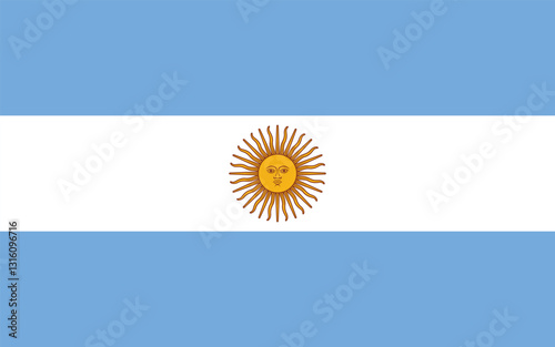 Argentina flag official colors and proportion digital vector illustration.