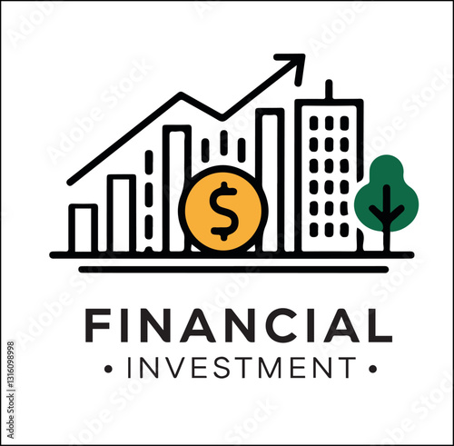 financial investment logo vector illustration 
