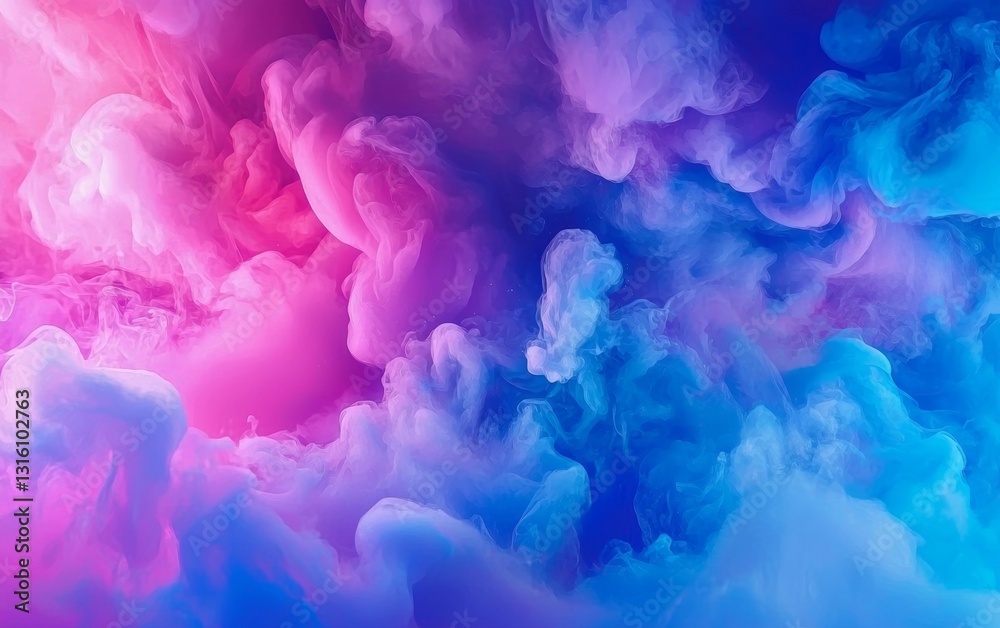 Fototapeta premium Colorful abstract cloud formation with vibrant hues of pink and blue in a dreamy atmosphere