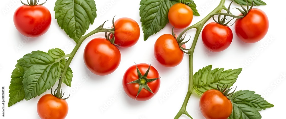 Fresh Vine Ripe Tomatoes on White Background Fresh Vine Ripe Tomatoes on White Background