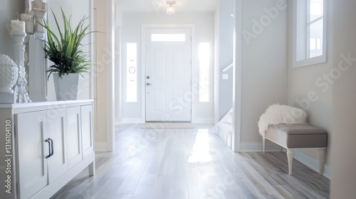 Wallpaper Mural Bright entryway with soft lighting, minimalist decor, and contemporary flooring  Torontodigital.ca