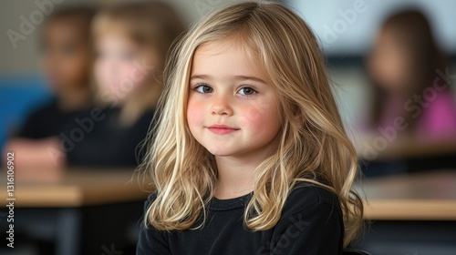 Captivating classroom moment primary school portrait photography learning environment close-up view childhood innocence