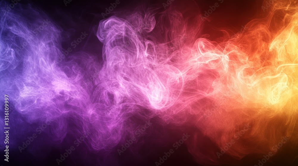 Obraz premium Colorful Smoke Swirls on Black Background