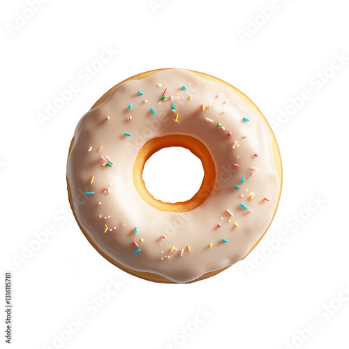 Dona sabor vainilla con dulces de colores.
