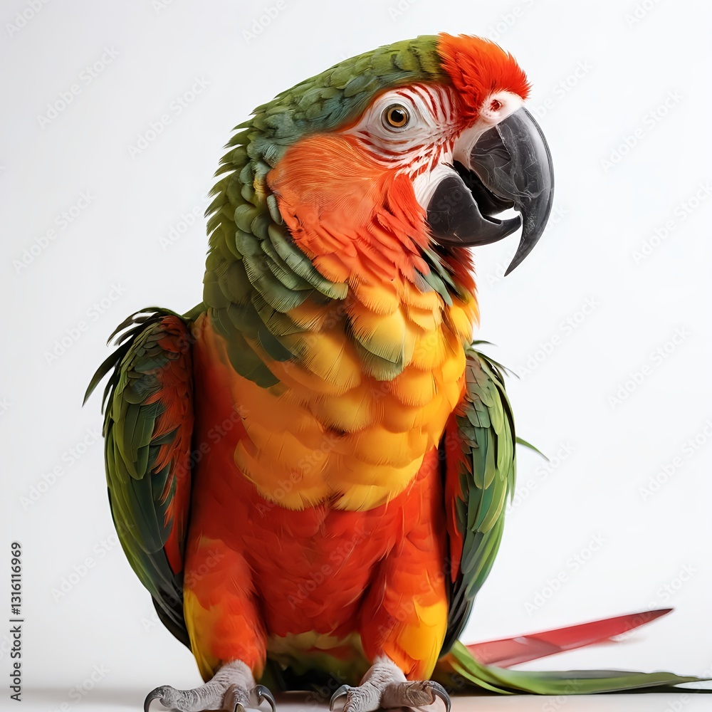 Fototapeta premium Vibrant Green-winged Macaw Parrot