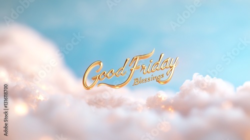 Good friday blessings, Dreamy clouds with soft pastel colors, whimsical sky setting, perfect for inspirational quotes and serene backgrounds.