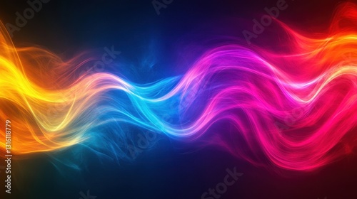 Wallpaper Mural Vibrant abstract energy wave flowing through a dark space with dynamic light and color gradient creating a modern and futuristic backdrop Torontodigital.ca