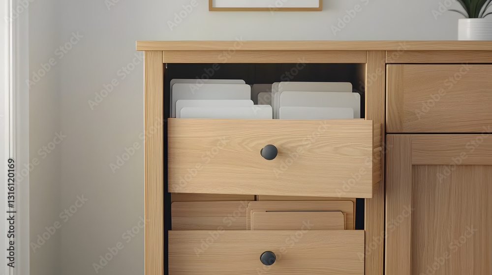 Wooden file cabinet with organized folders, symbolizing efficiency, order, and professionalism in office settings.
Wooden file cabinet with organized folders, symbolizing efficiency, order, and professionalism in office settings.
