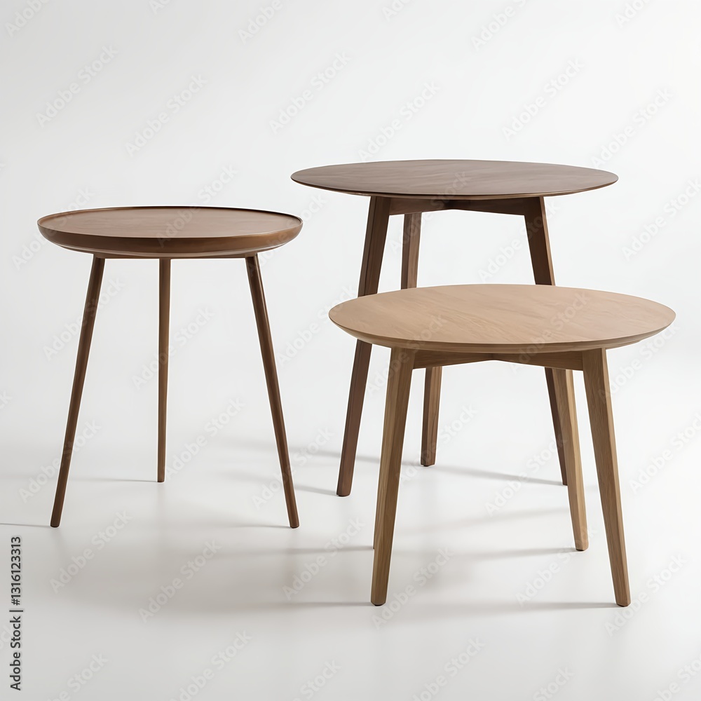 Set of Three Modern Wooden Coffee Tables Set of Three Modern Wooden Coffee Tables