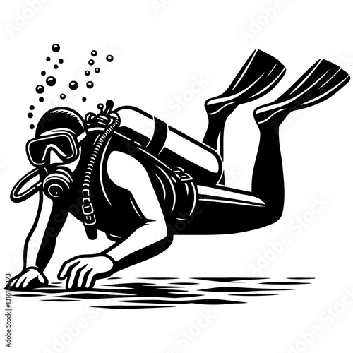 Scuba Diver Illustration.