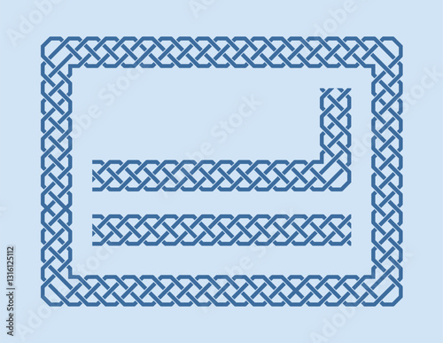 Islamic border, pattern design element vector illustration. Set of Kazakh ornamental elements, national ornament, isolated background, decorative frames, seamless borders. Islamic oriental style