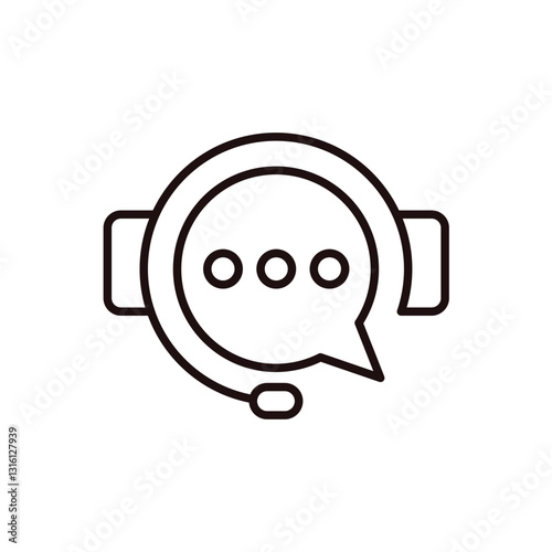 Customer support service icon set. Technical support, call center, hotline, operator, staff, and agent communication symbol. Headphones Logo. Vector Illustration.