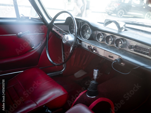 Volvo 1800S old timer, retro car, white car