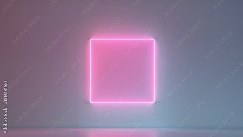 A neon pink square with soft glow effect on a solid background. A neon pink square with soft glow effect on a solid background.