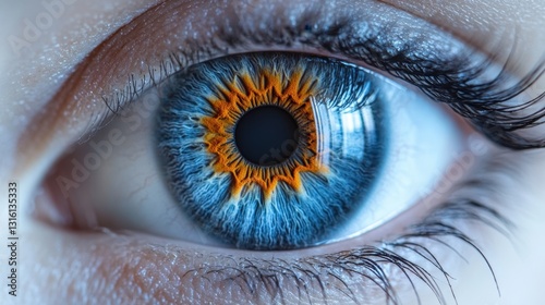 Biometric eye scanner isolated on a white background