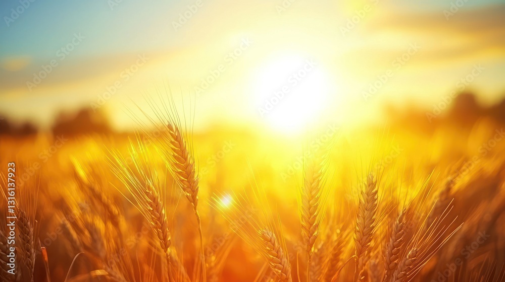 Golden wheat field at sunset. (2) Golden wheat field at sunset. (2)