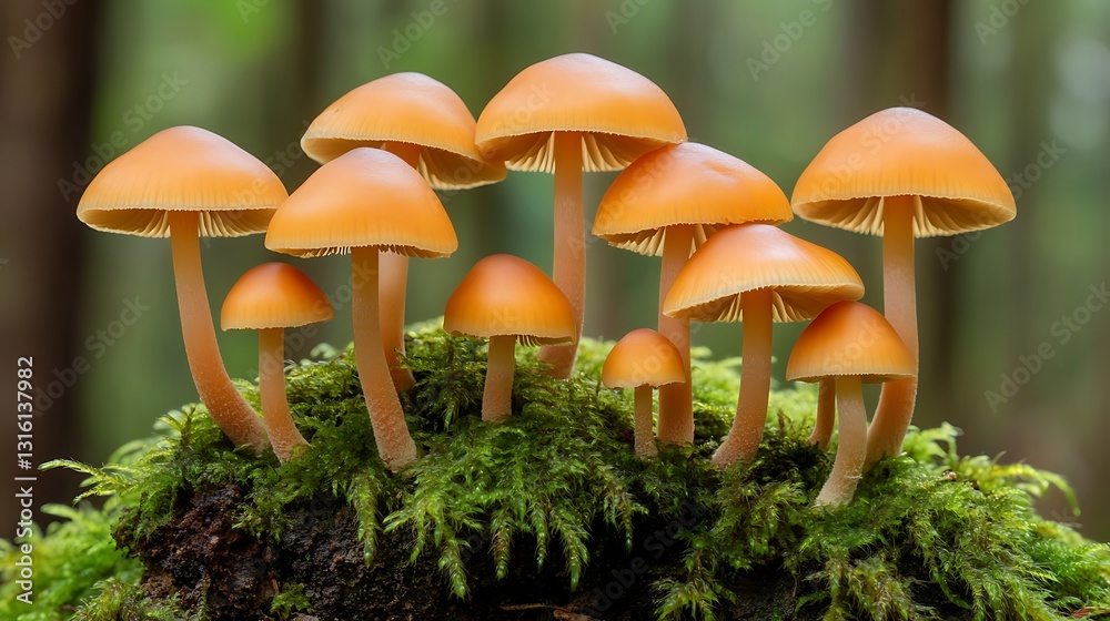 Fototapeta premium Small mushrooms growing naturally pictures