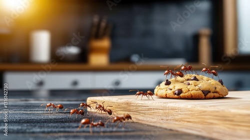 Ants on Chocolate Chip Cookie Kitchen Insects Pest Control