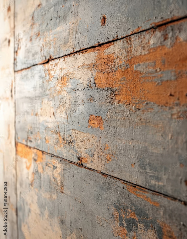 Abstract design on wall formed by white and brown paint Abstract design on wall formed by white and brown paint