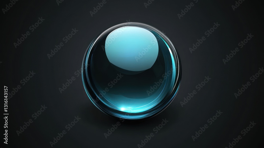 Abstract glowing blue sphere on dark background. Abstract glowing blue sphere on dark background.