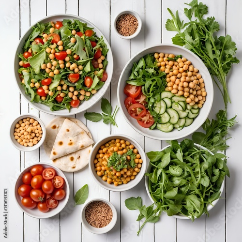 Wallpaper Mural Healthy Chickpea Salad Bowls with Flatbread Torontodigital.ca