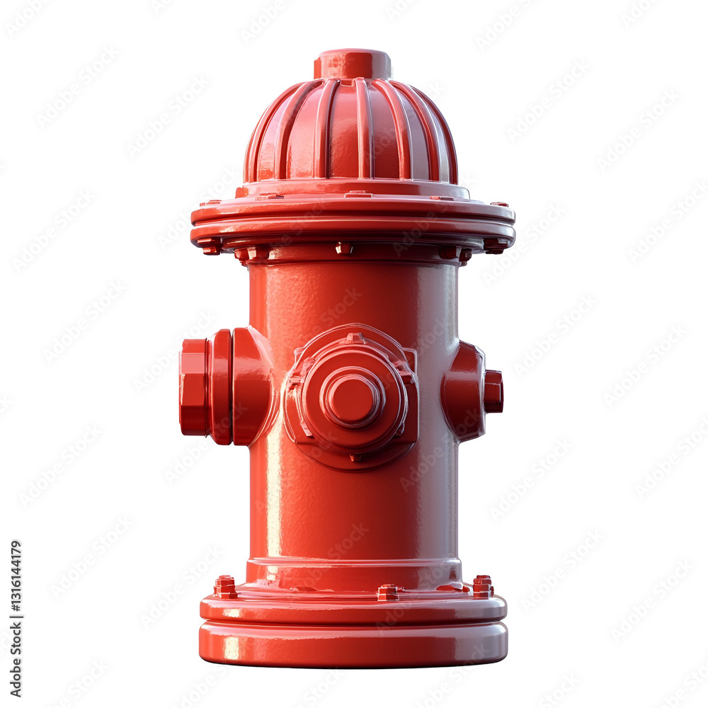 3D red fire hydrant icon with glossy surface 3D red fire hydrant icon with glossy surface