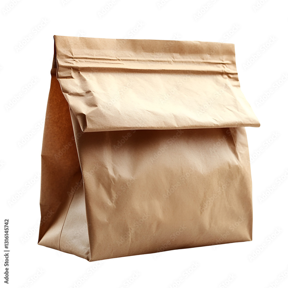 Brown paper lunch bag. Simple and eco-friendly. Brown paper lunch bag. Simple and eco-friendly.