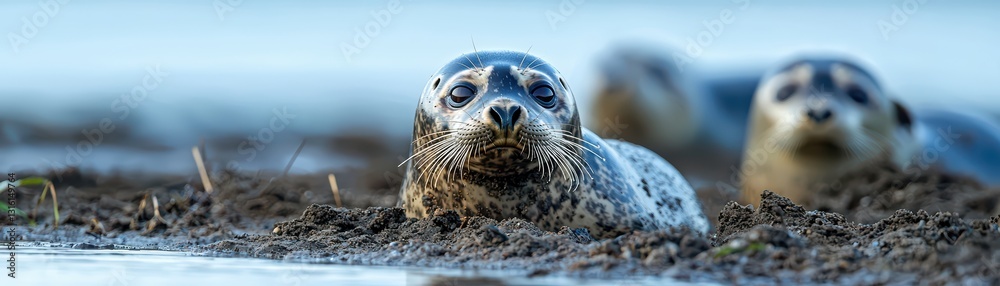 Seals Relaxing on Polluted Shores Highlighting Environmental Impact on Marine Life Seals Relaxing on Polluted Shores Highlighting Environmental Impact on Marine Life