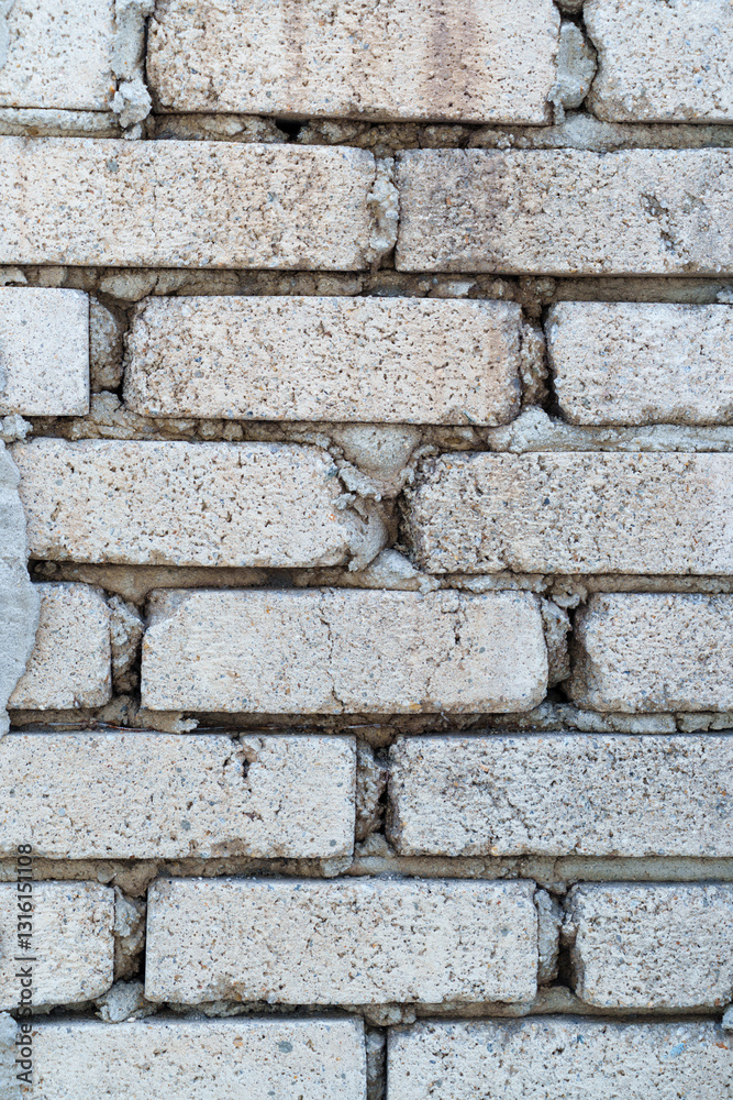 Fototapeta premium Weathered Concrete Block Wall Texture, Rustic Industrial Background