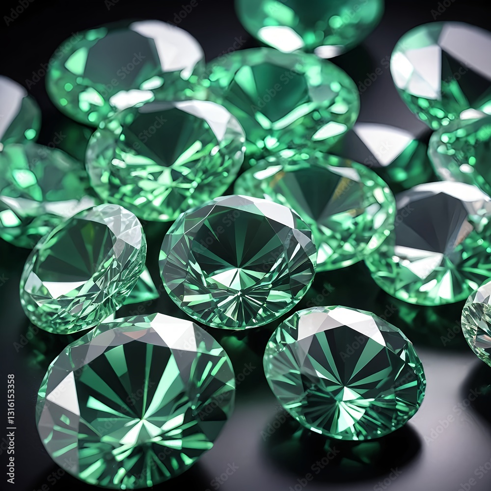Fototapeta premium Sparkling Green Gemstones