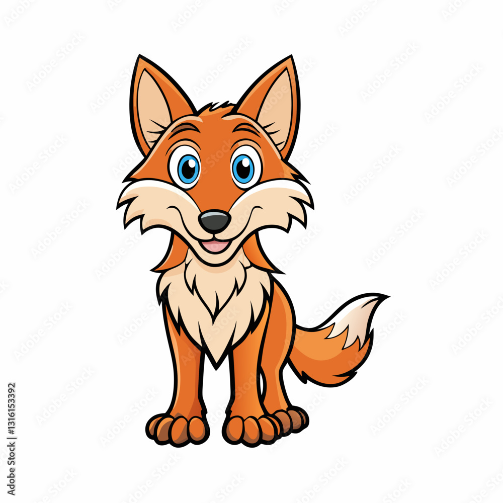 Fototapeta premium coyote cartoon isolated on white